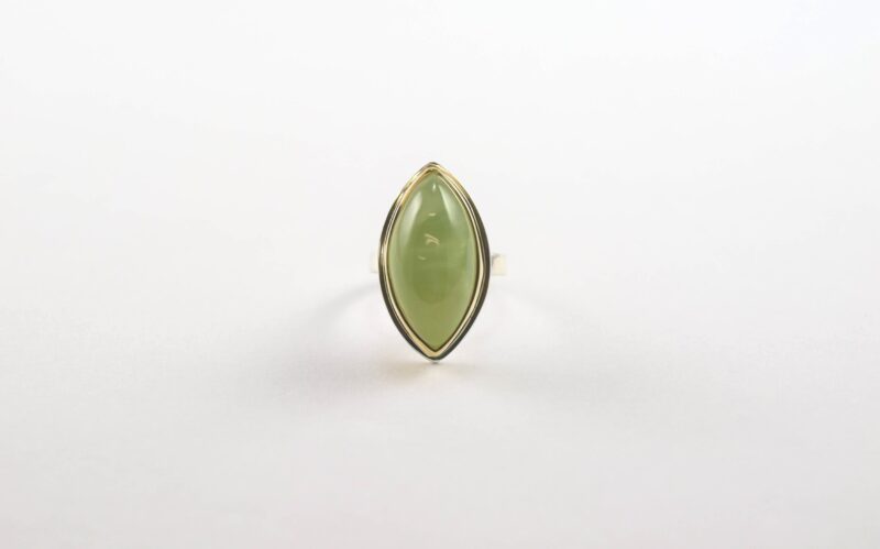 24.60ct Prehnite in Sterling Silver 14ky Gold Ring