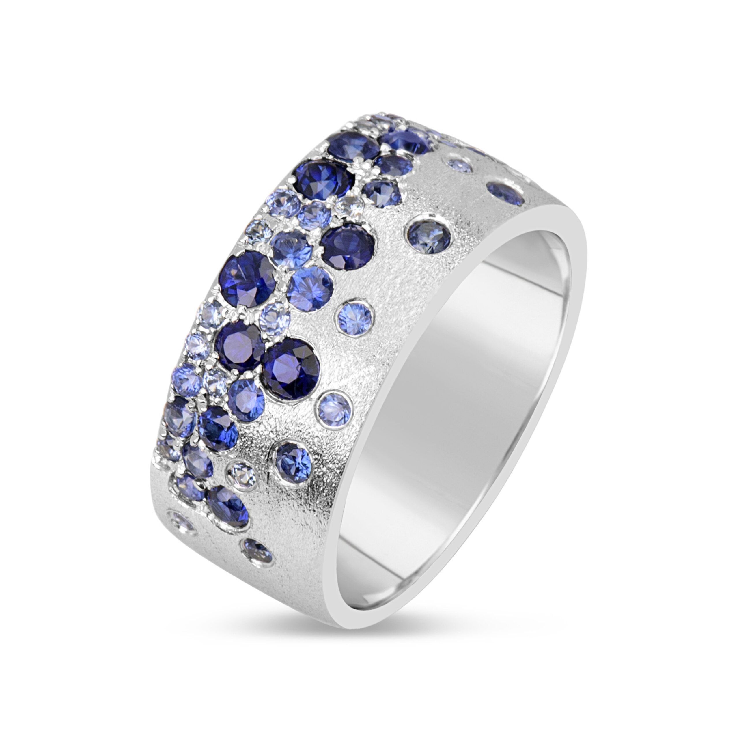 Blue Sapphire Confetti Ring