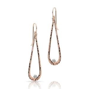 14k Gold Long Narrow Teardrop Earrings- Dap and Diamonds