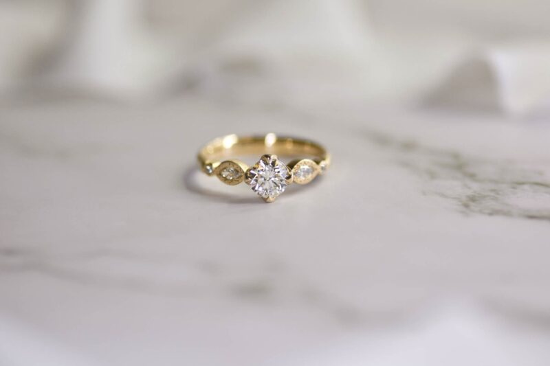 Rosebud Diamond Engagement Ring