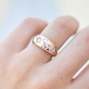 14k Rose Gold Ring with Champagne Diamonds