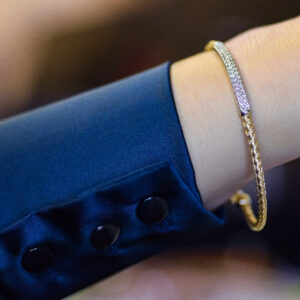 Braided Yellow Gold & Diamond Cuff