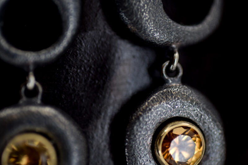Lucky Stone Oxidized Citrine Drops - Image 2