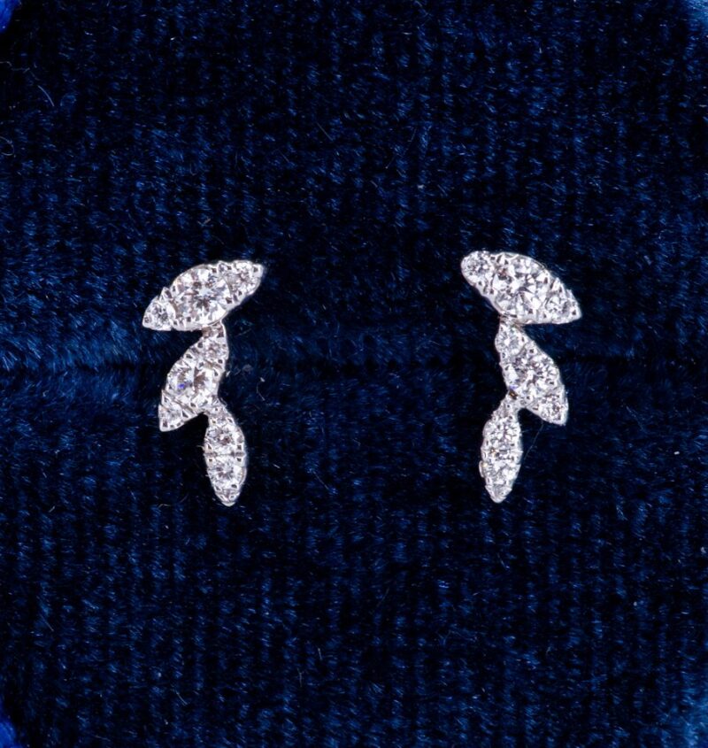 Diamond Triangle Stud Earrings
