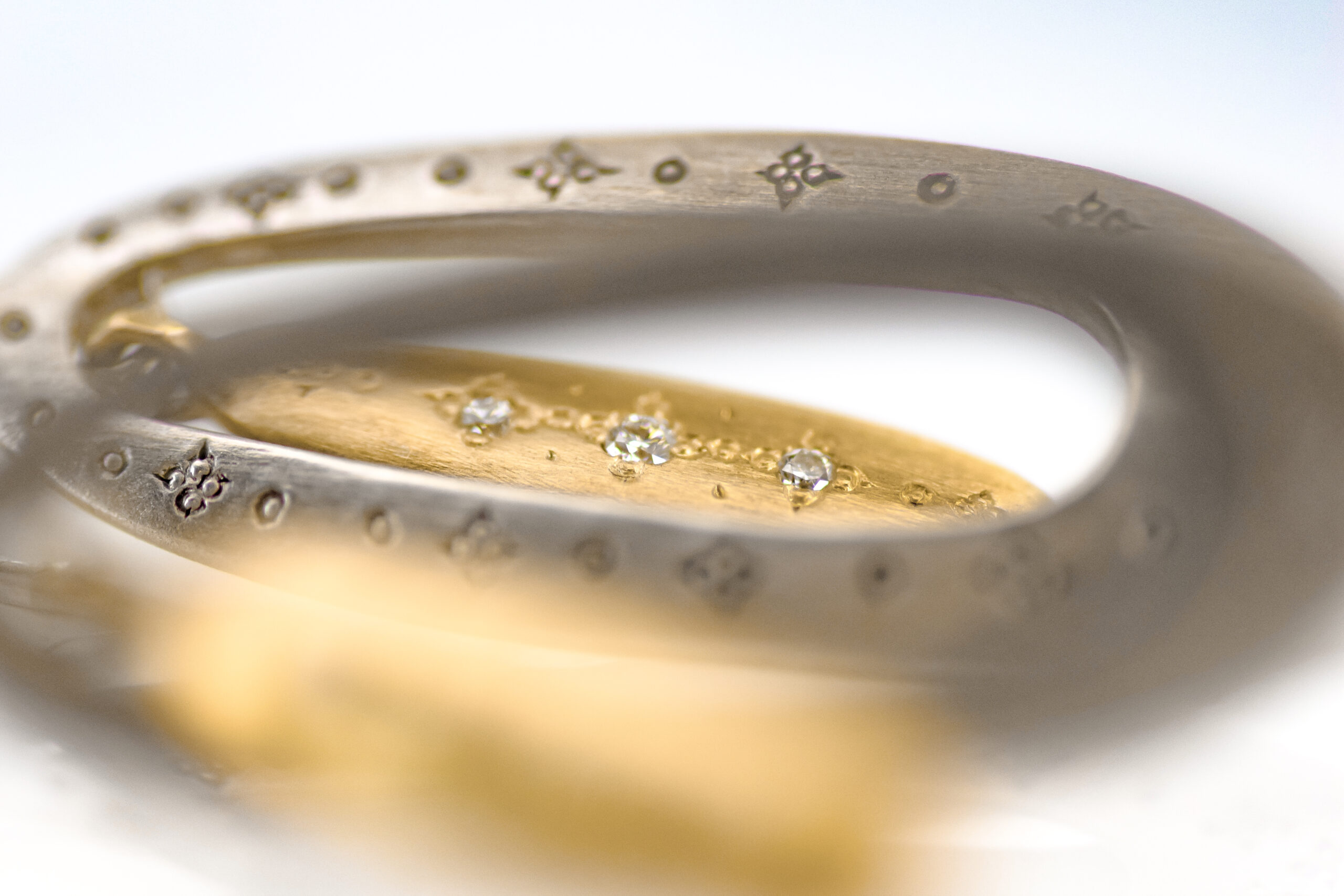 Mixed Metal "Shooting Star" Diamond Earrings - Image 5