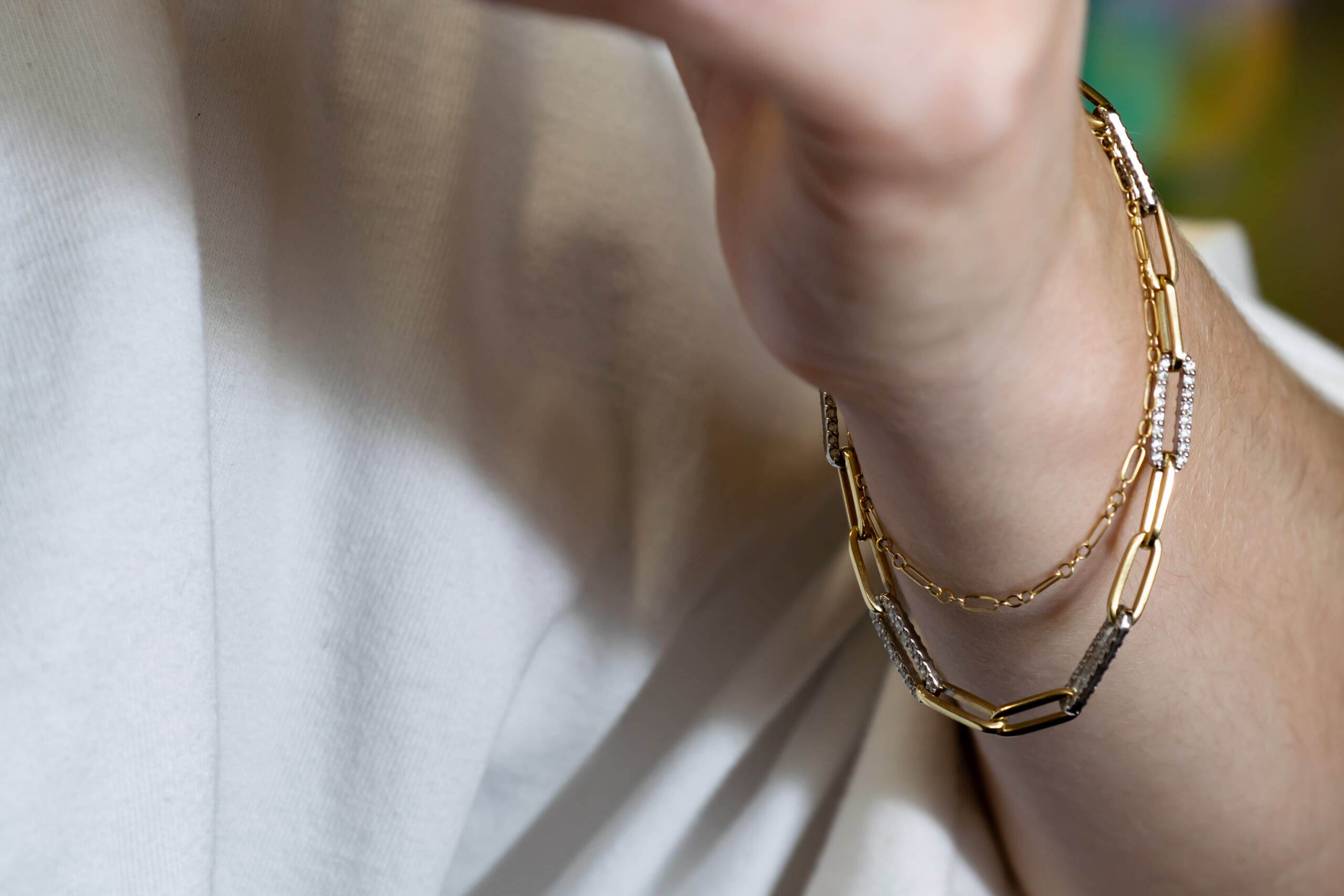 Alternating Diamond Link Bracelet - Image 3