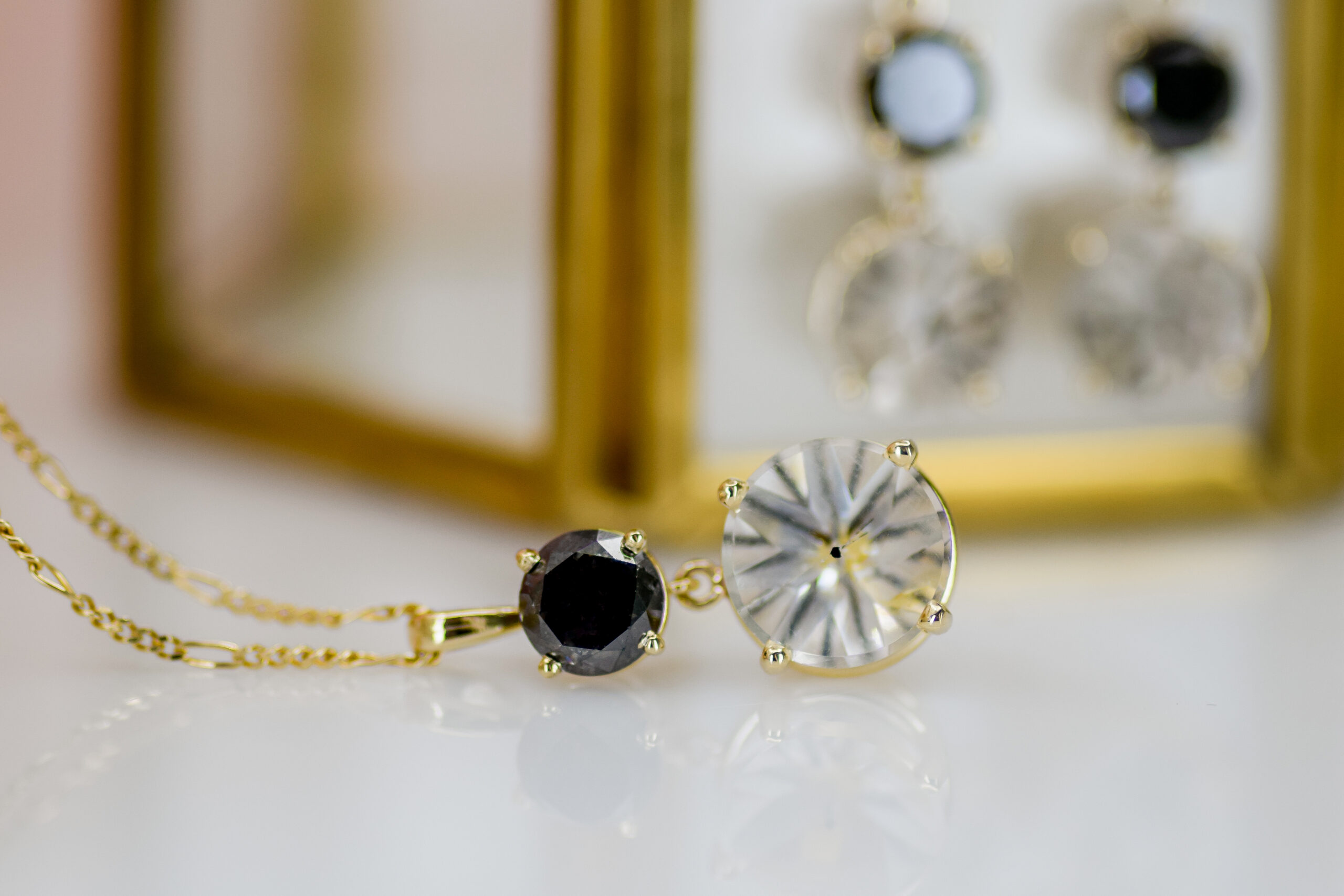 Black Diamond & Tourmaline Quartz Pendant - Image 2