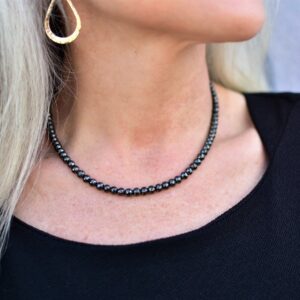 Black Diamond Necklace with Rose Gold Diamond Clasp