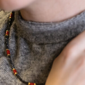 Black Diamond & Coral Necklace