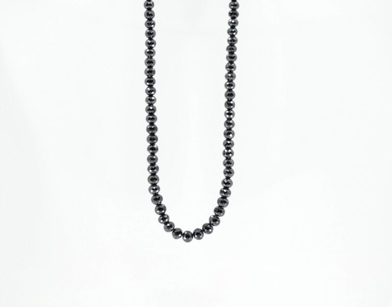 Black Diamond Necklace with Rose Gold Diamond Clasp