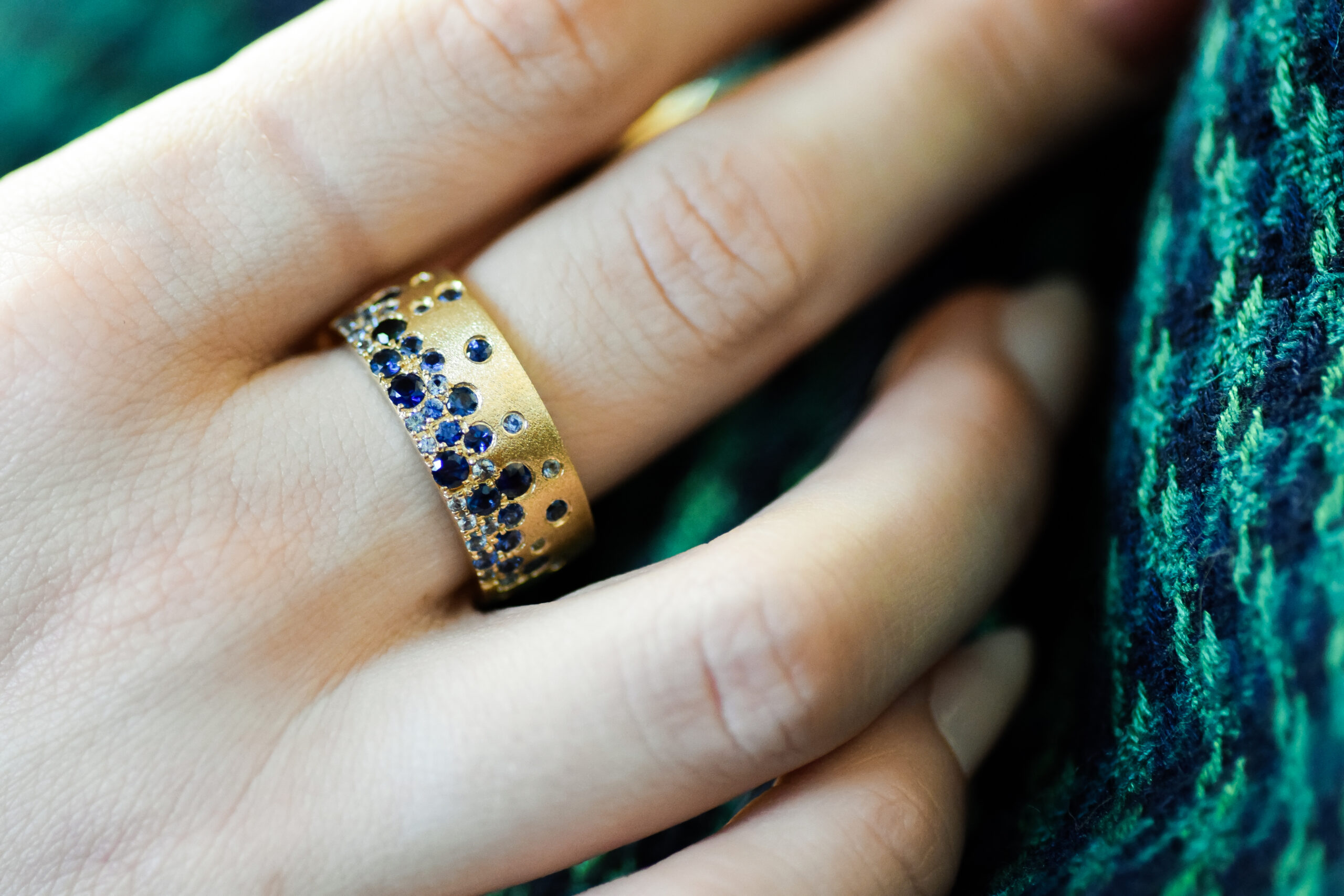 Blue Sapphire Satin Confetti Band - Image 5