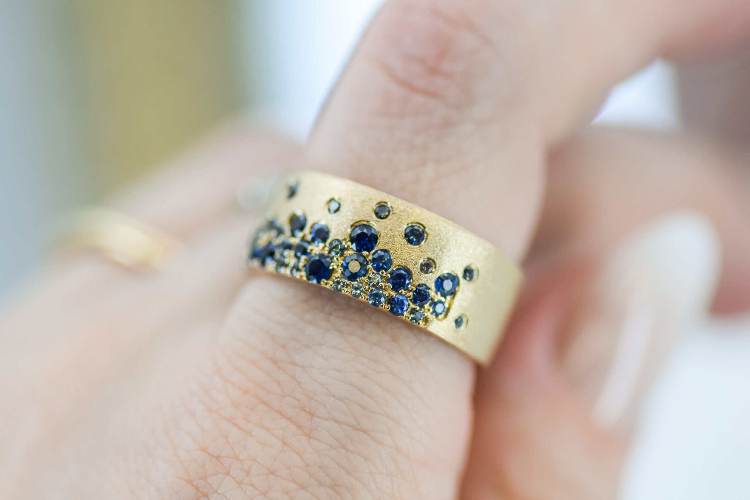 Blue Sapphire Satin Confetti Band - Image 4