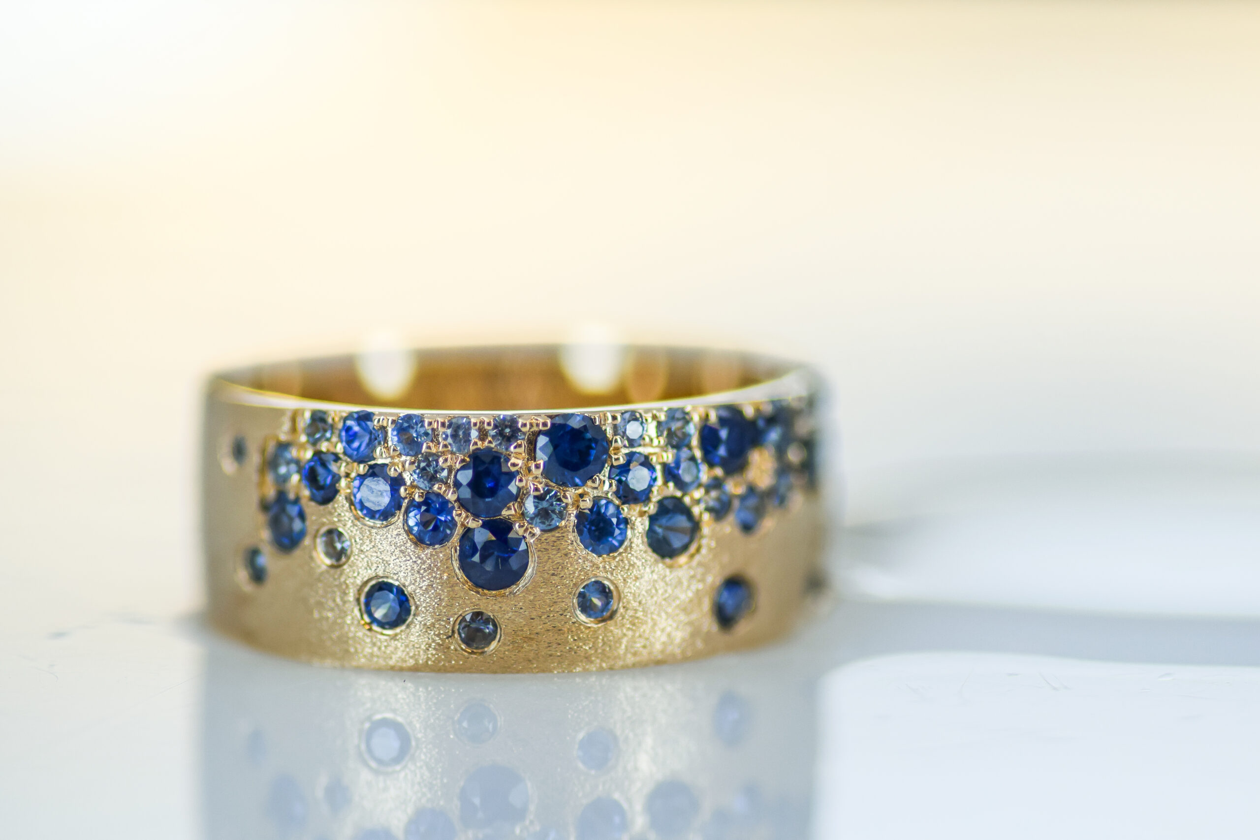 Blue Sapphire Satin Confetti Band - Image 2