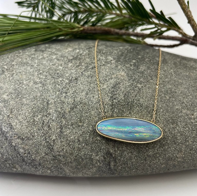 Boulder Opal Slab Necklace - Image 2
