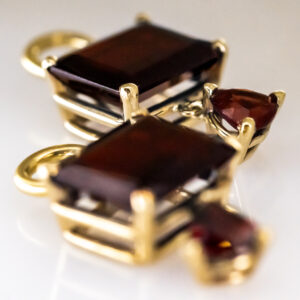Bold 2-Stone Garnet Gem Dangles
