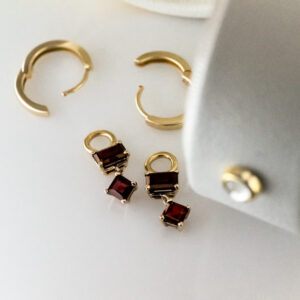 Tiny 2-Stone Garnet Gem Dangles
