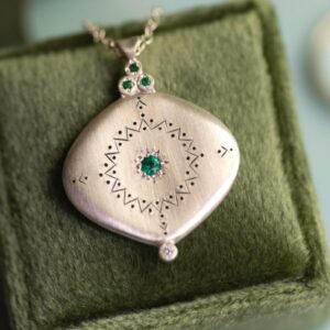 Compass Pendant with Gems - by Adel Chefridi