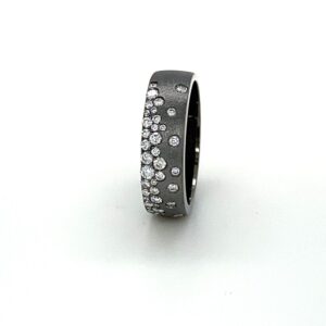 Diamond 14K Black Confetti Ring 3.1mm