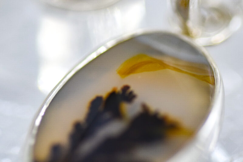 "Efflorescence" Dendritic Agate Earrings - Image 5