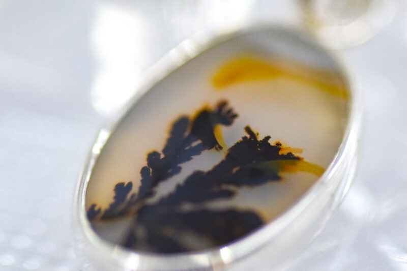 "Efflorescence" Dendritic Agate Earrings - Image 4