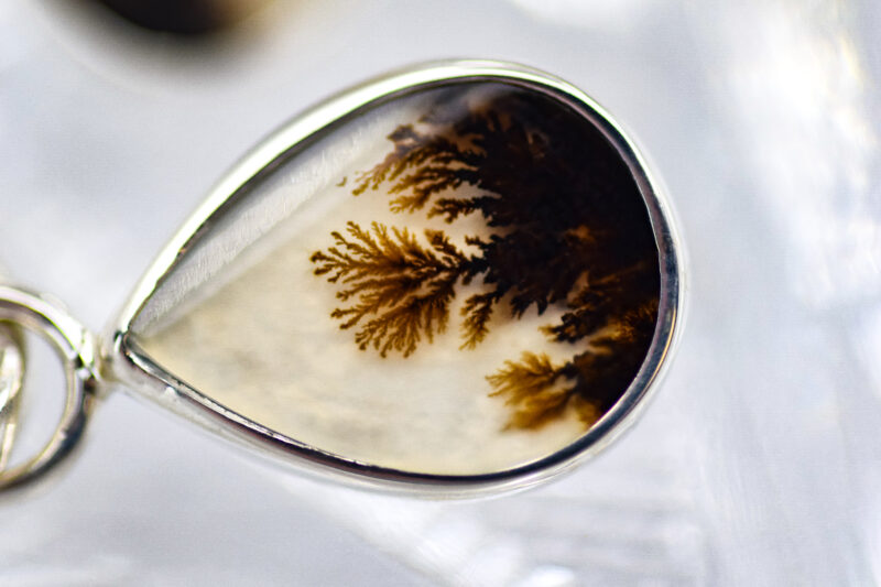 "Botanica" Dendritic Agate Earrings - Image 2