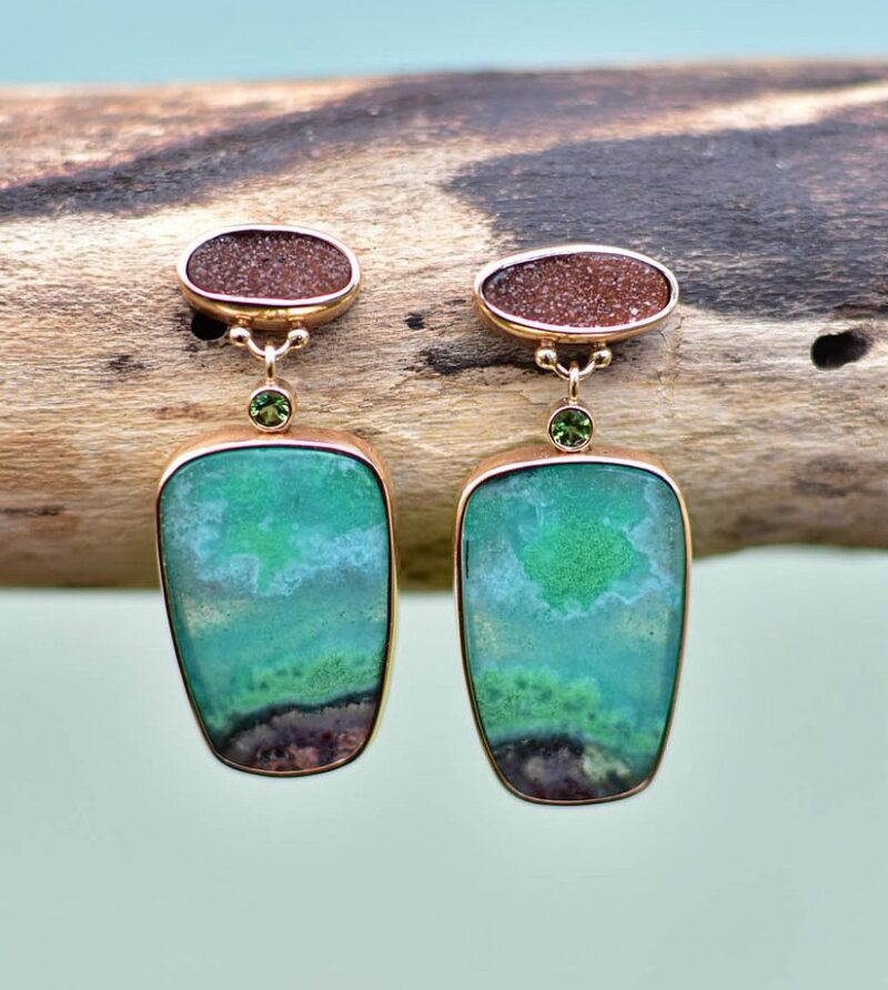 Peruvian Opal and Gemstone Earrings