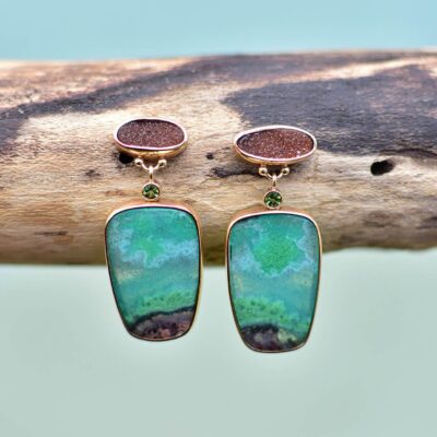 Peruvian Opal and Gemstone Earrings