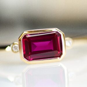Bezel-Set Ruby & Diamond Ring
