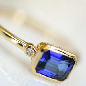 Bezel-Set Sapphire & Diamond Ring