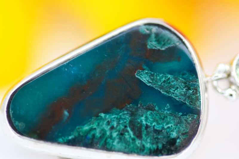 Chrysocolla and Demantoid Garnet Earrings - Image 2