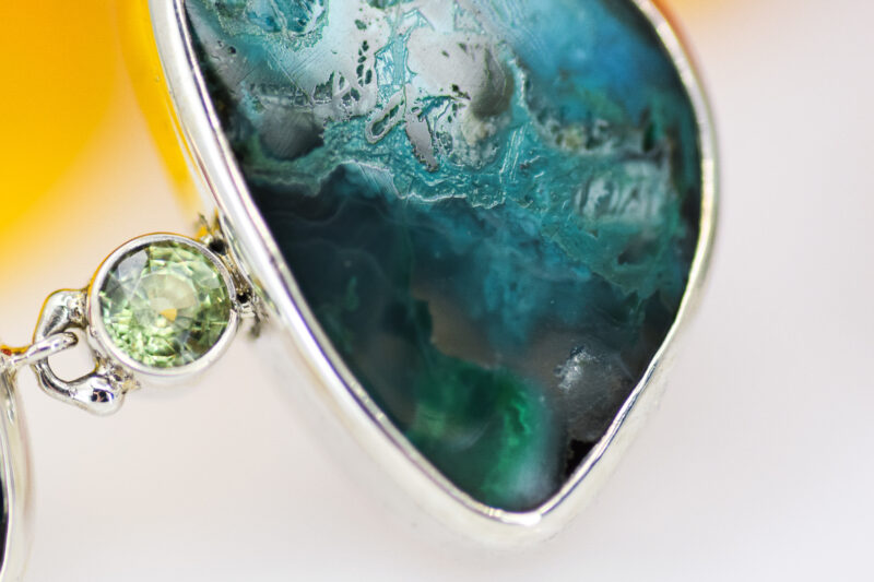 Chrysocolla and Demantoid Garnet Earrings - Image 3