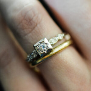 Ⓔ Milgrain Diamond Engagement Ring