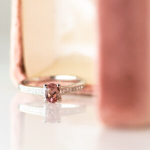 Pink Imperial Topaz Engagement Ring