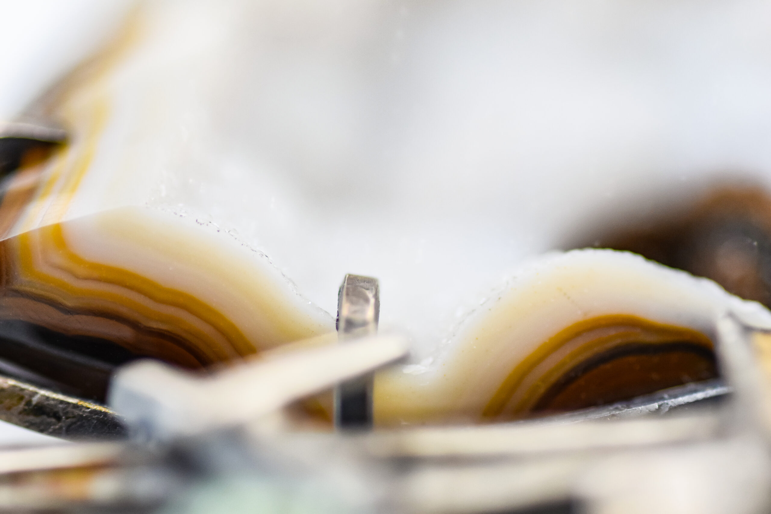 Fresh Water Pearl & Agate Druzy Mixed Metal Pendant - Image 3