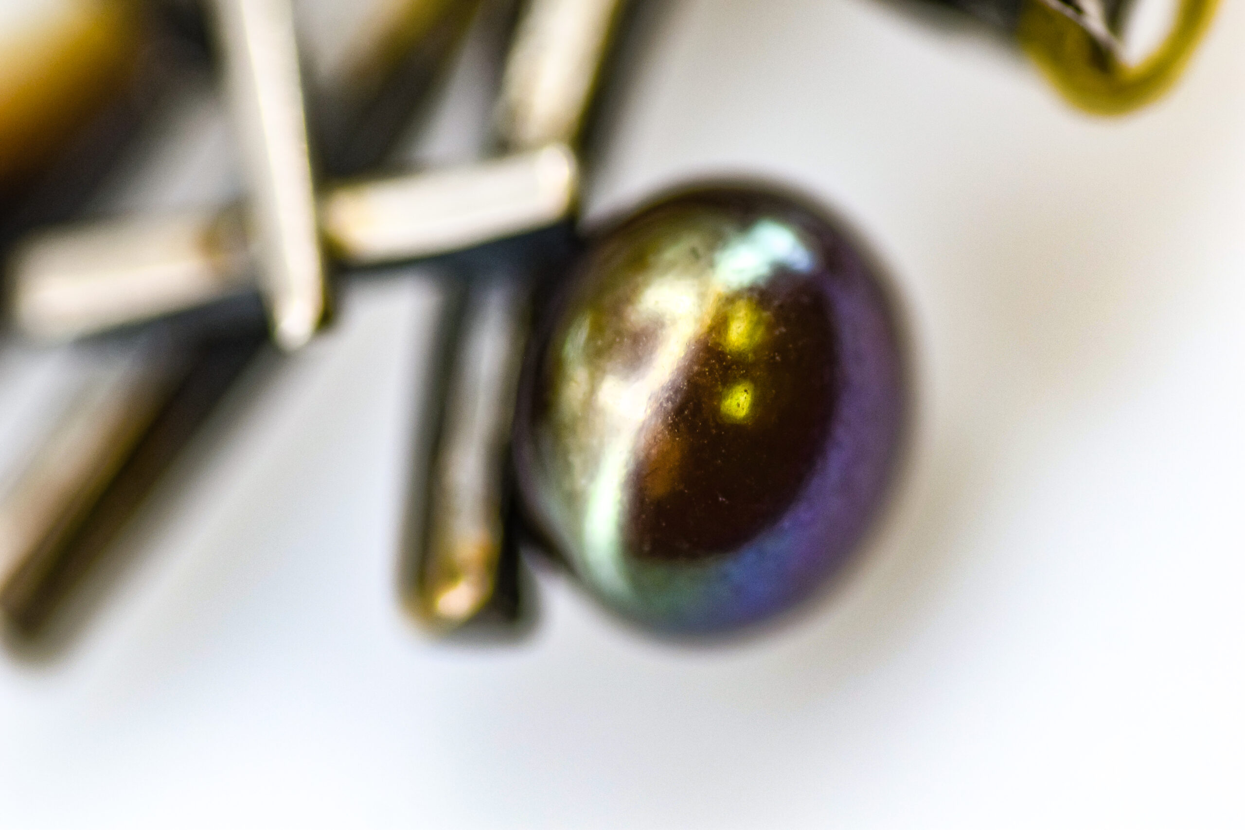 Fresh Water Pearl & Agate Druzy Mixed Metal Pendant - Image 5