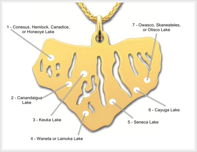 14k Gold Heart of the Finger Lakes Charm