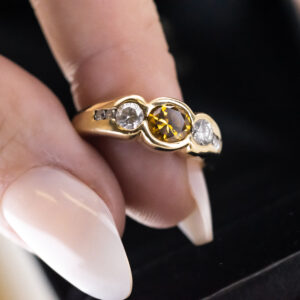 Ⓔ Citrine & Diamond Channel Ring