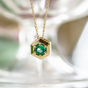 Minimalist AAA Natural Emerald Necklace