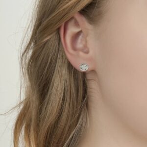 Sterling Silver "Nostalgia" Charm Studs with Gem