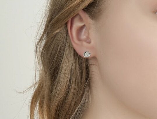 Sterling Silver "Nostalgia" Charm Studs with Gem