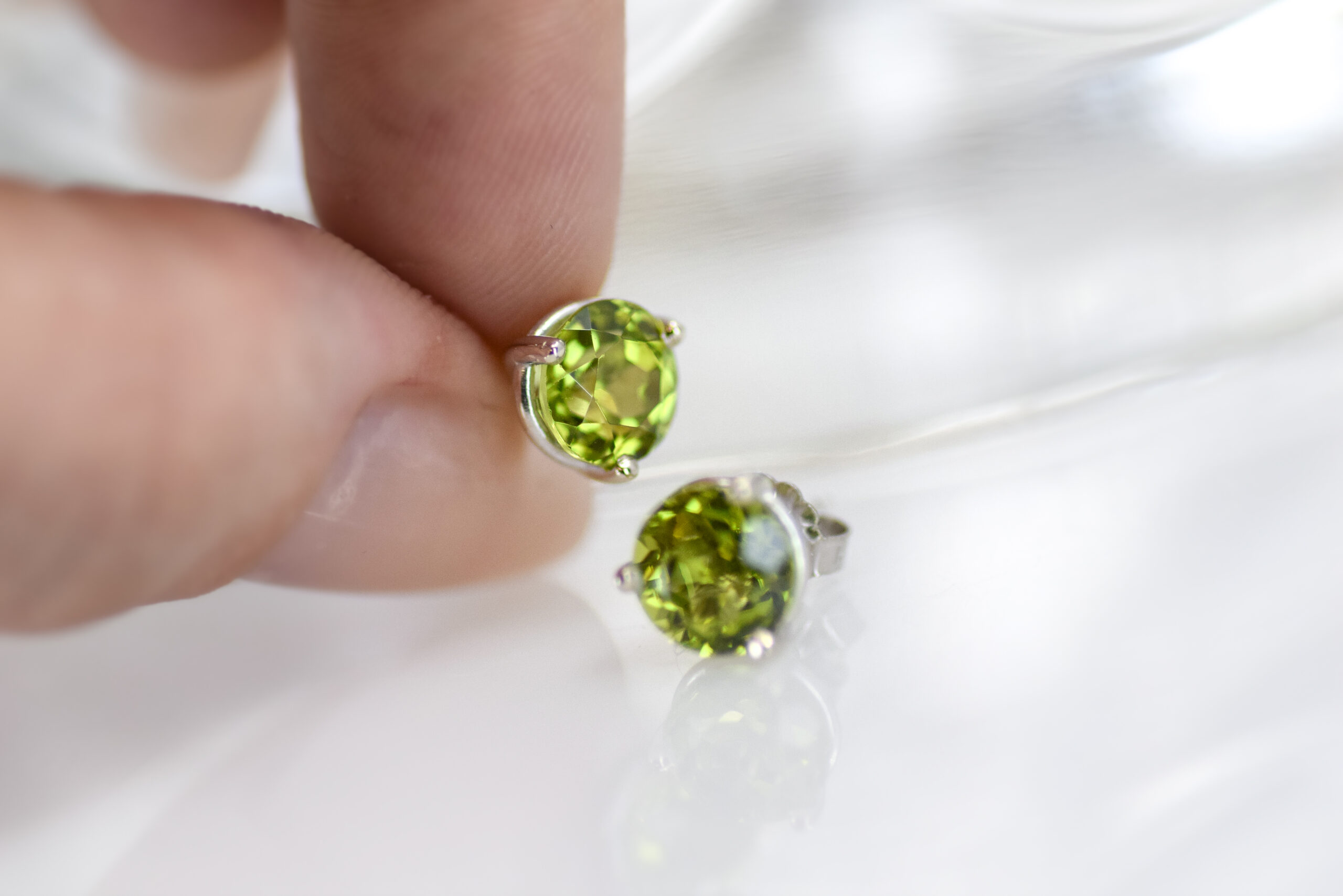 Peridot Stud Earrings - Image 2