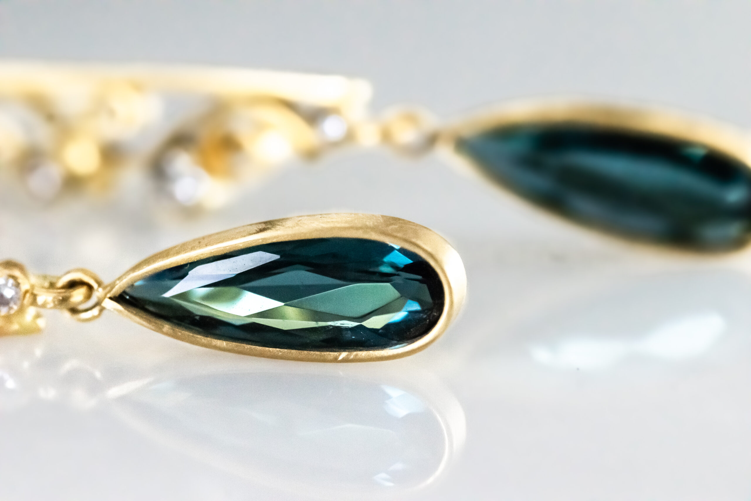 Indicolite Tourmaline Quilled Earrings - Image 10