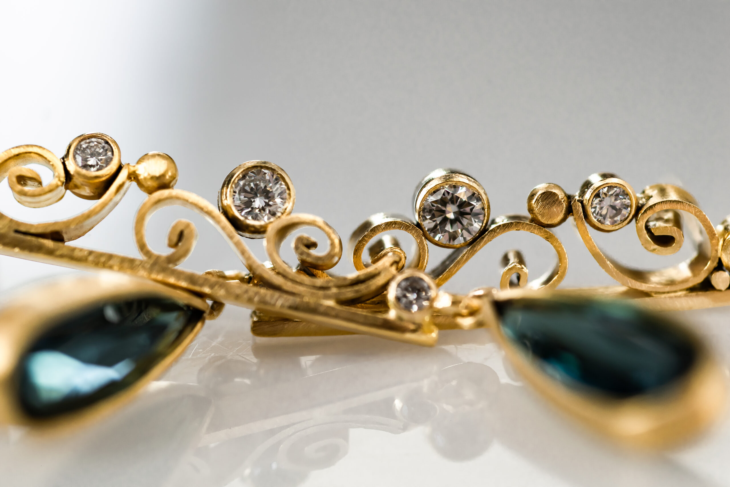 Indicolite Tourmaline Quilled Earrings - Image 9