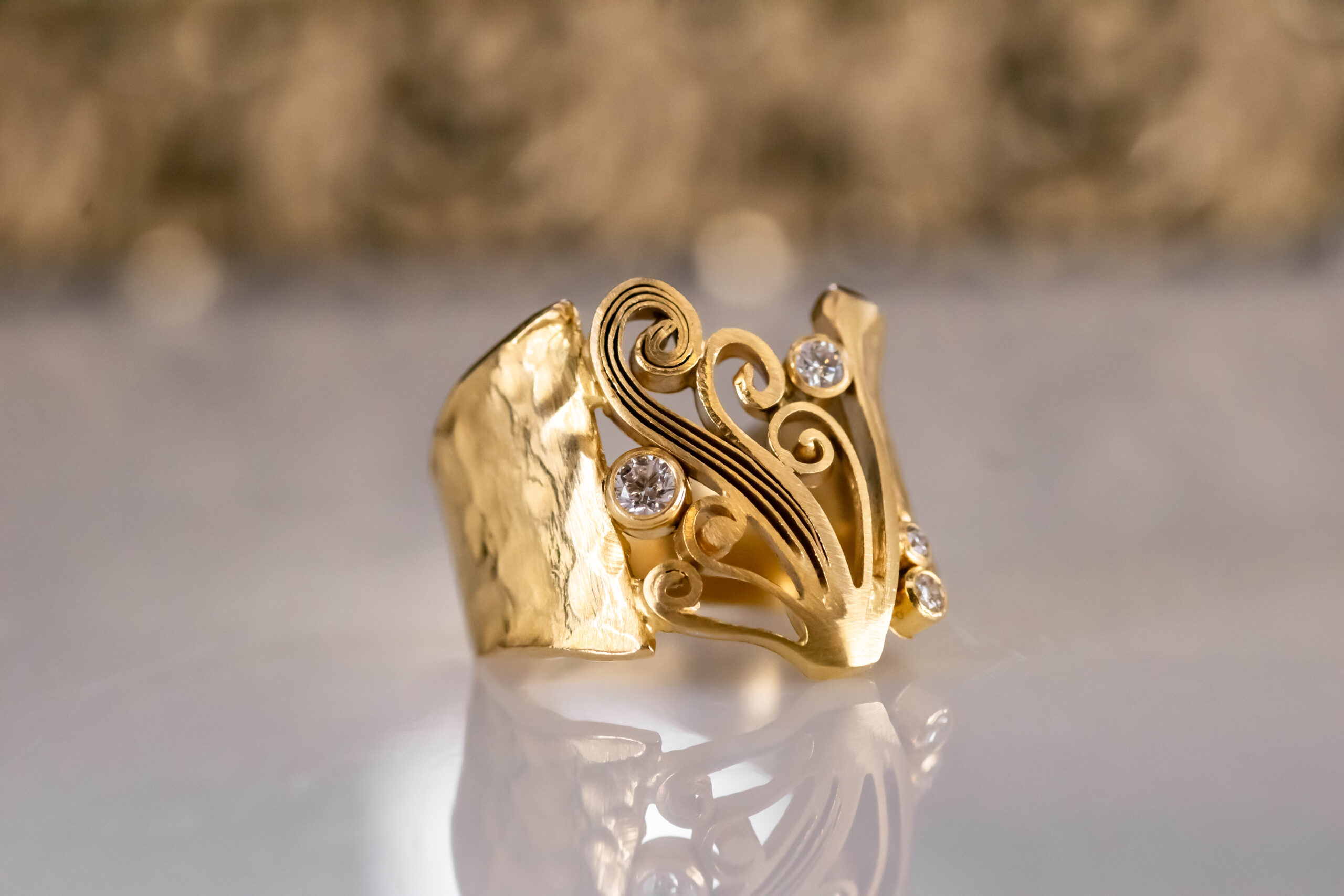 Peacock Quilled Ring