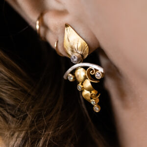Mixed Metal & Diamond Quilling Earrings