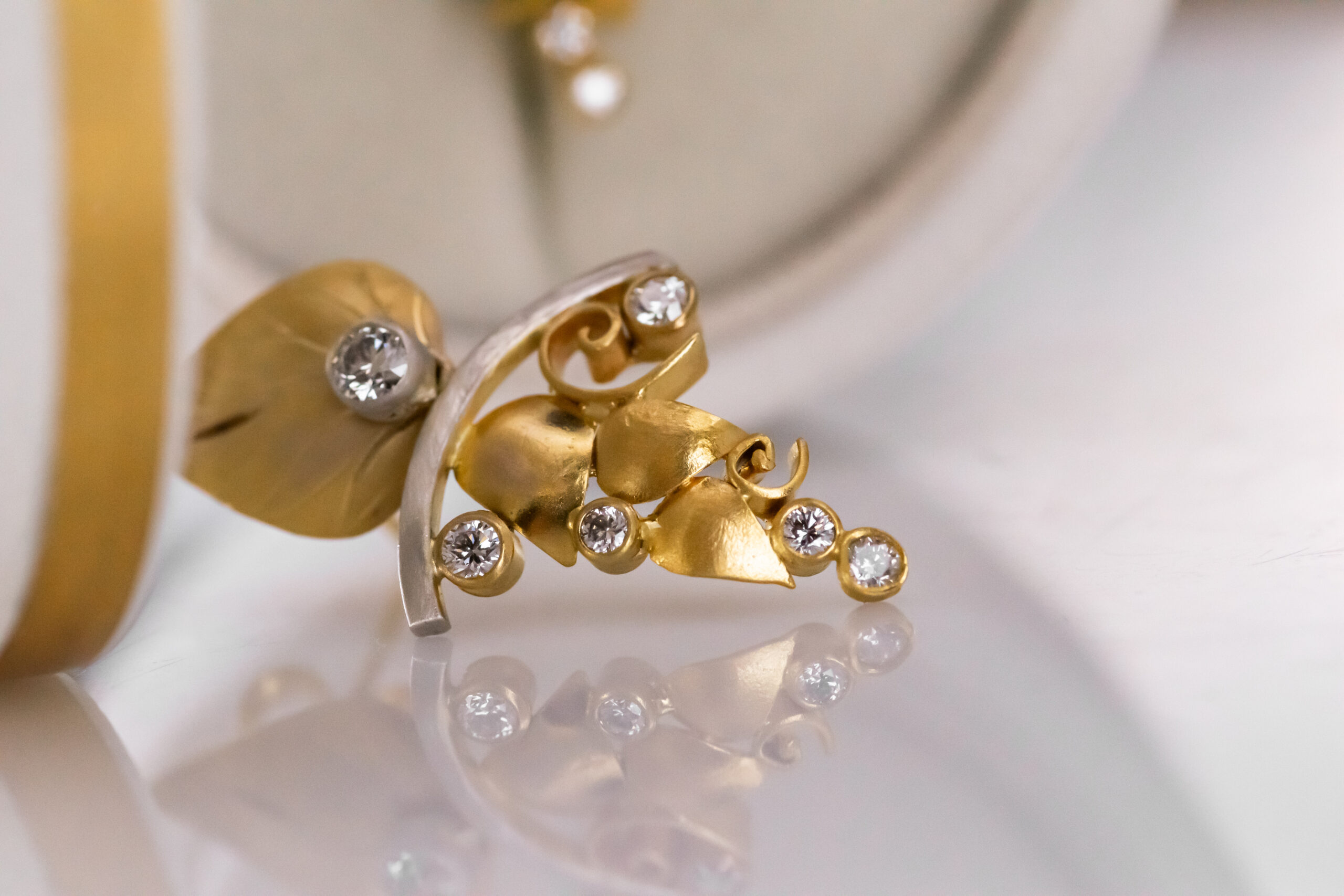 Mixed Metal & Diamond Quilling Earrings - Image 3
