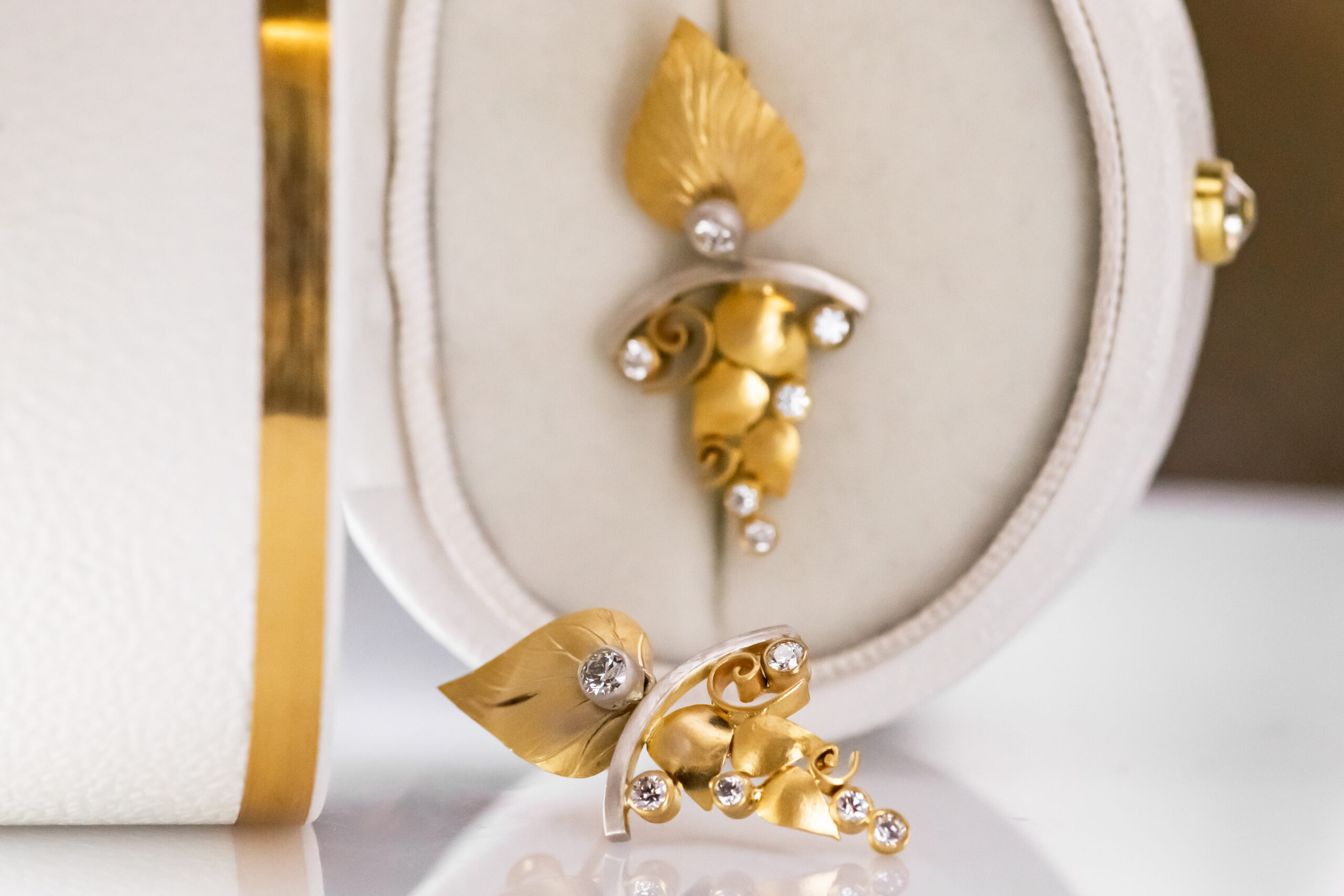 Mixed Metal & Diamond Quilling Earrings - Image 2