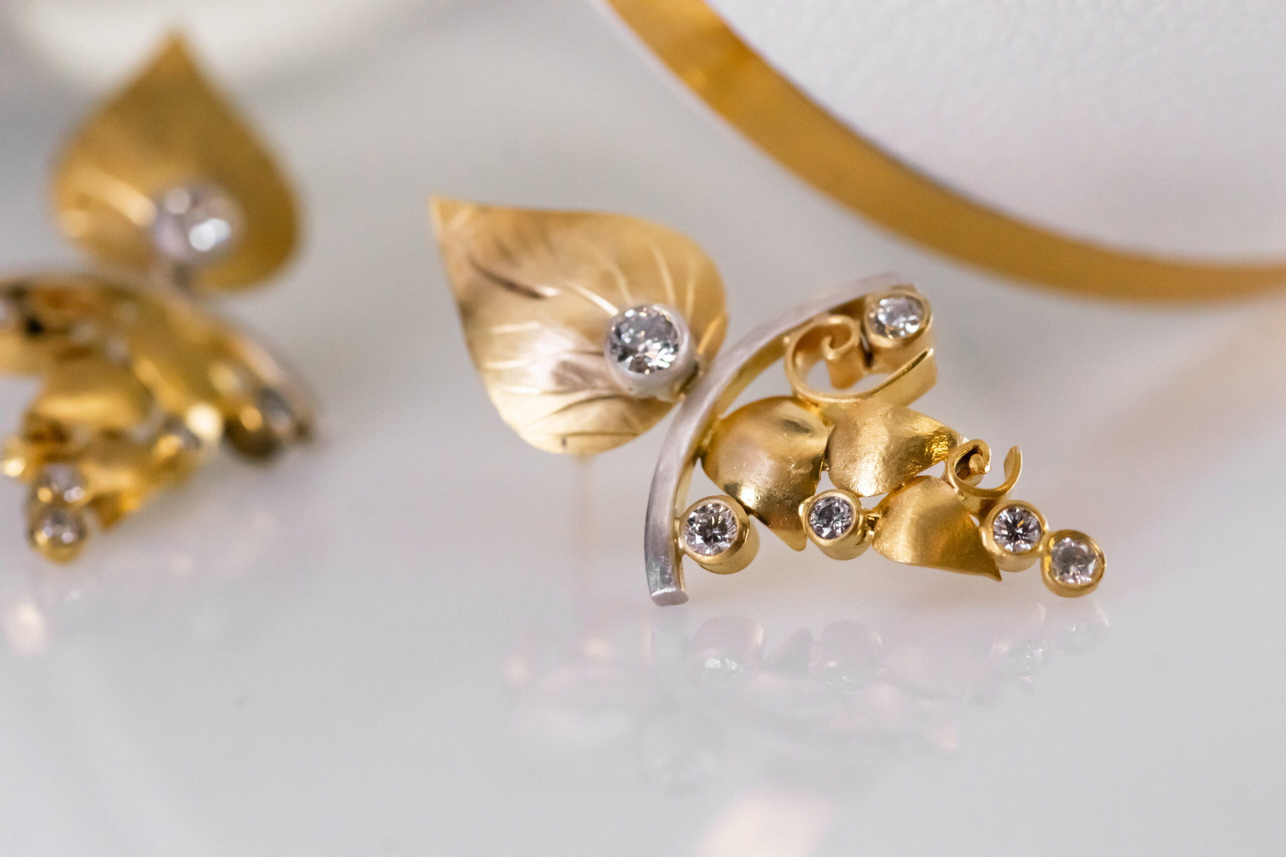 Mixed Metal & Diamond Quilling Earrings - Image 5