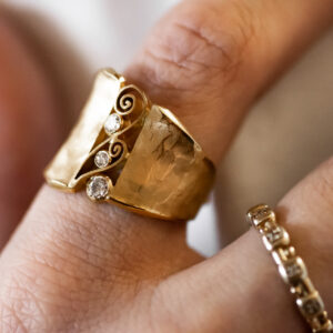 Three-Stone Quilled Ring