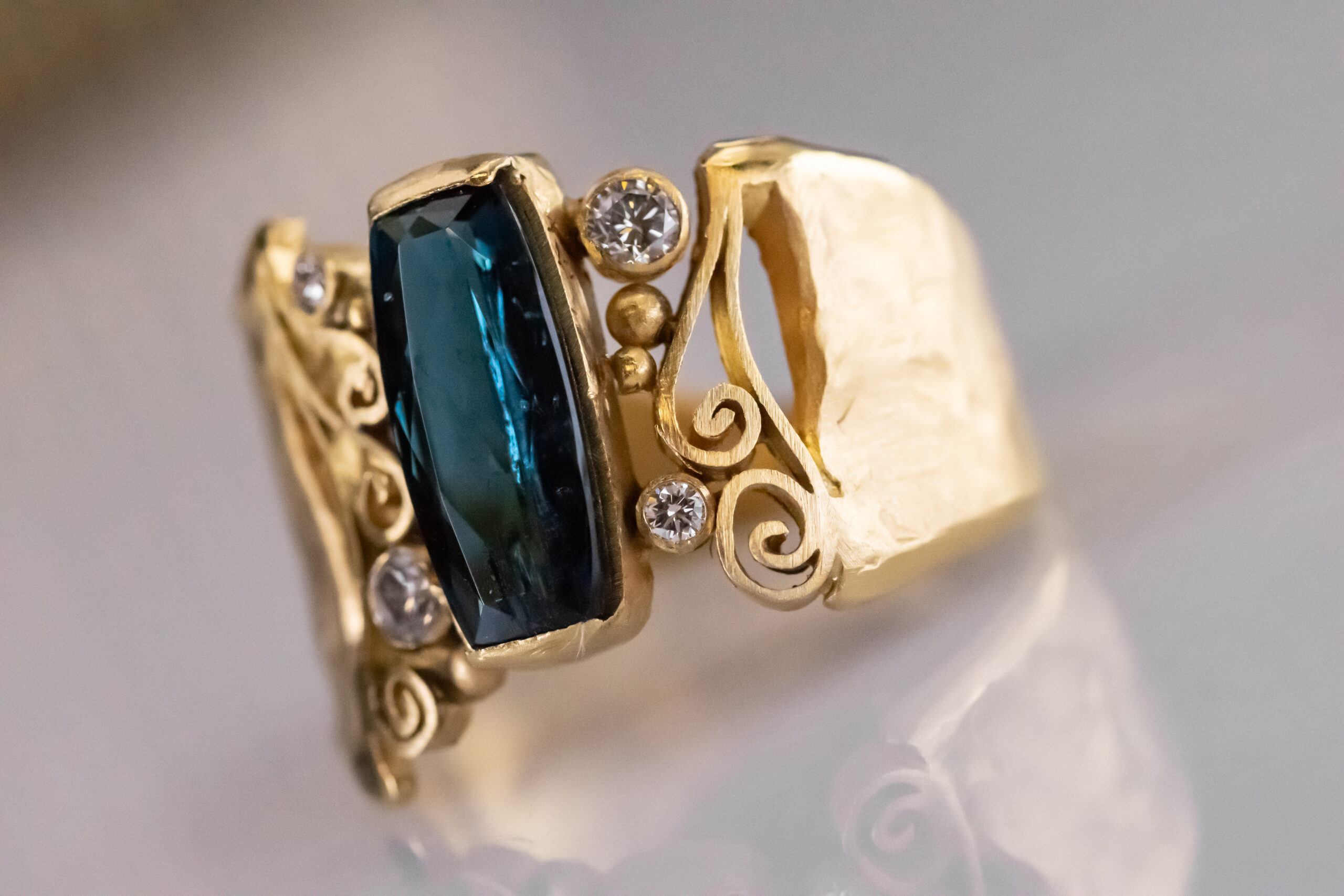 Indicolite Tourmaline Quilled Ring - Image 3